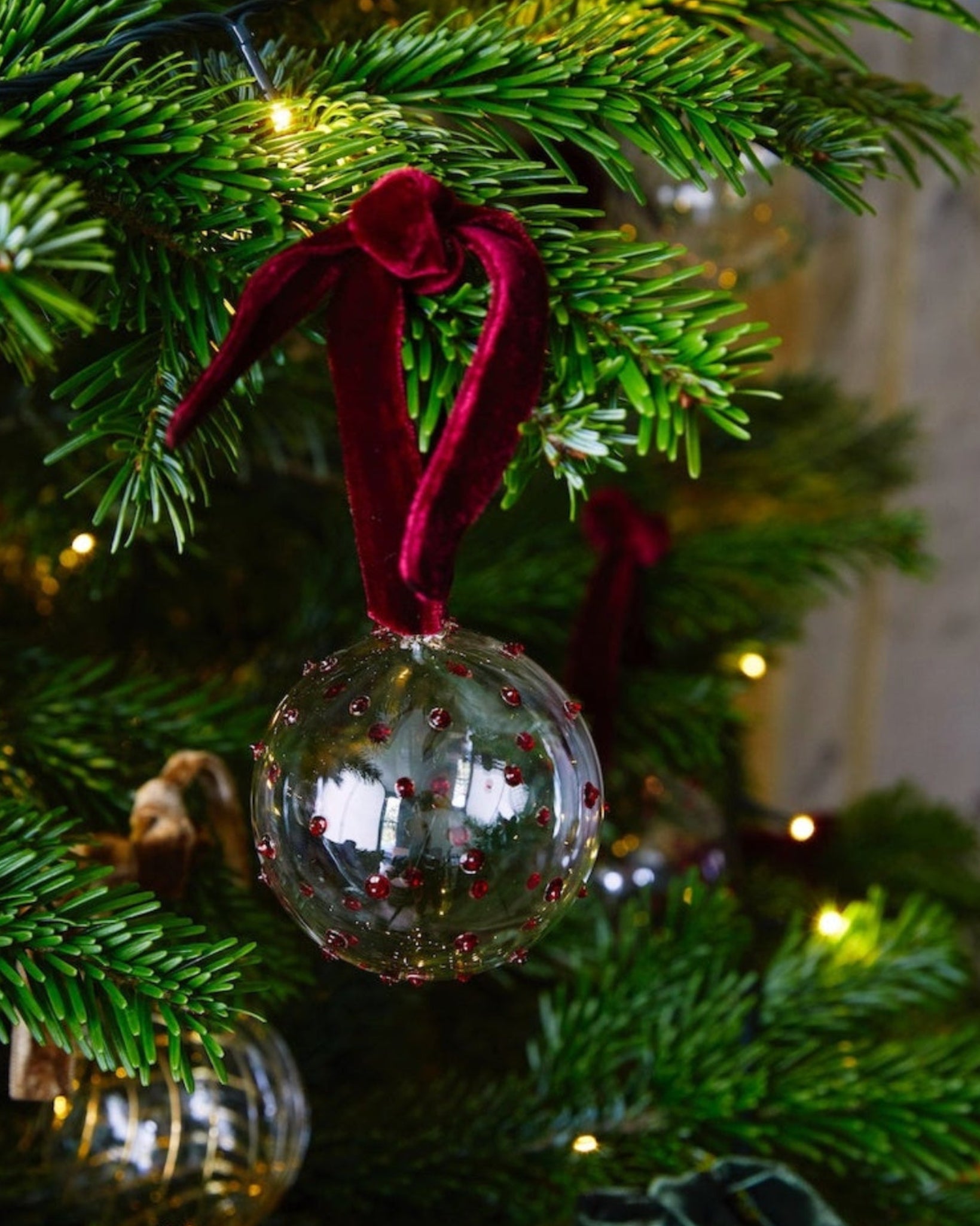 Issy Granger Red Glass Christmas Bauble Tree Ornament 