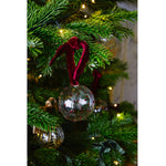 Issy Granger Glass Christmas Baubles. Glass Christmas Tree ornaments. Glass Christmas tree decorations. Red Christmas tree ornaments. Box of six decorations