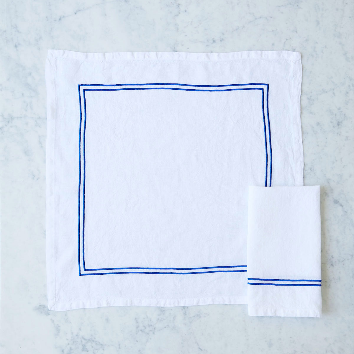 Issy Granger White Double Piped Linen Napkins Set of Four