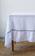 Issy Granger White Double Piped Linen Tablecloth