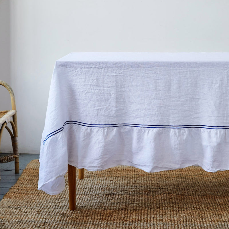 Issy Granger White Linen Tablecloth