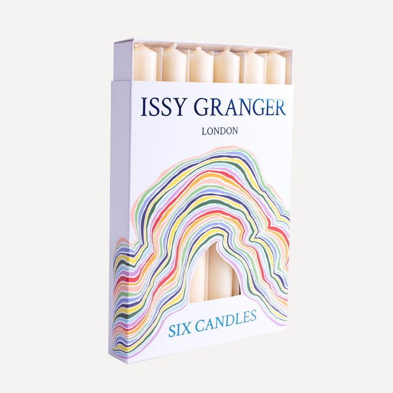 Issy Granger set of six Ivory Cream Dinner Candles