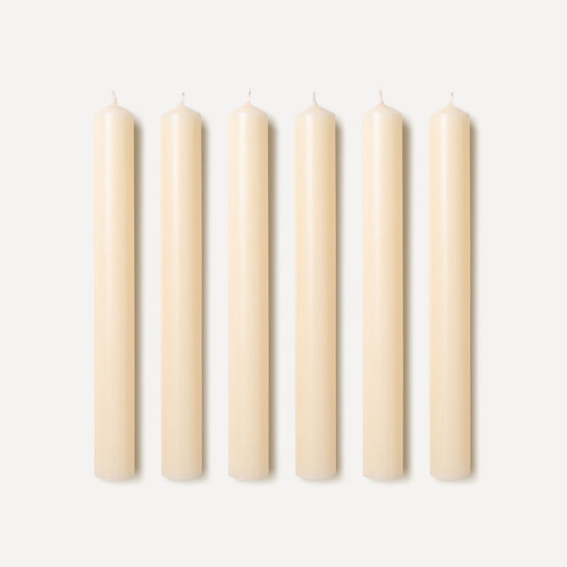 Issy Granger set of six Ivory Cream Dinner Candles