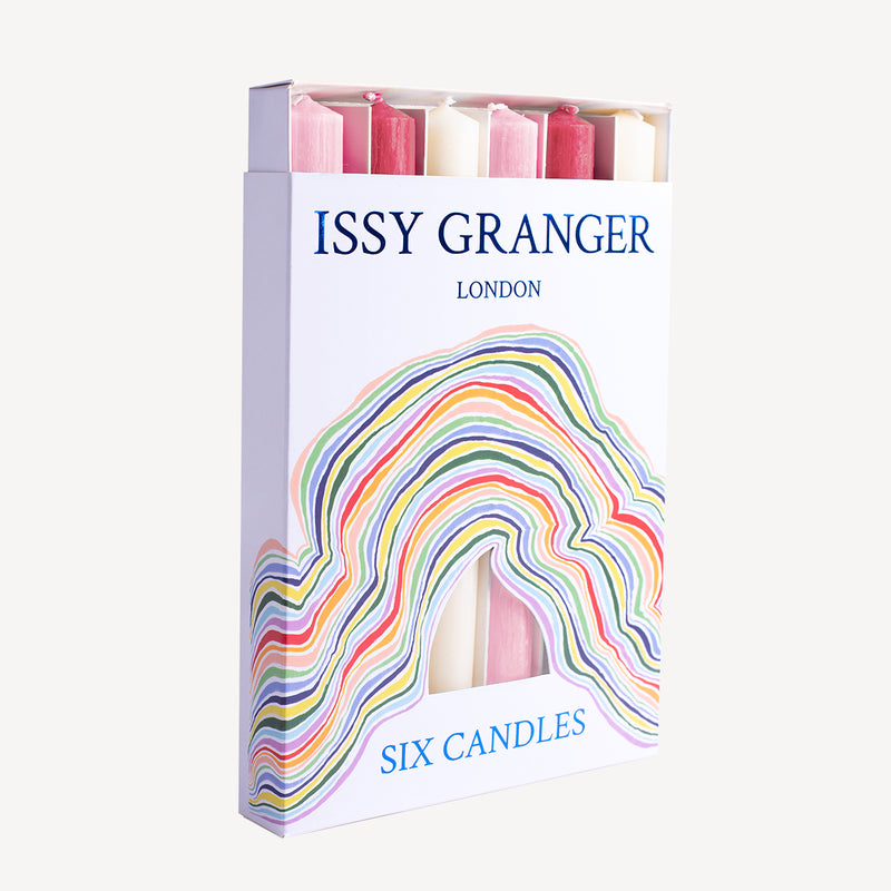 Issy Granger Mixed Pink Wax Dinner Candles