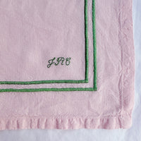 Issy Granger x Cressida Jamieson bespoke embroidered linen napkins