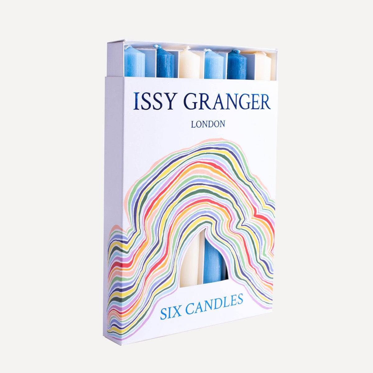 Issy Granger | Blue Wax Coloured Dinner Candles 