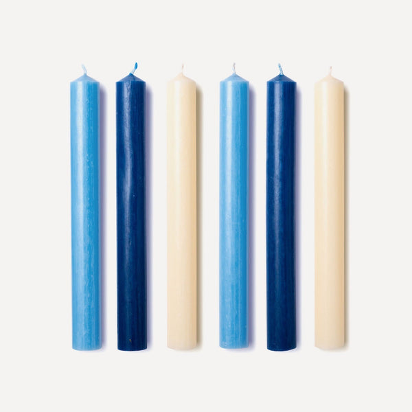 Issy Granger | Blue Wax Coloured Dinner Candles 