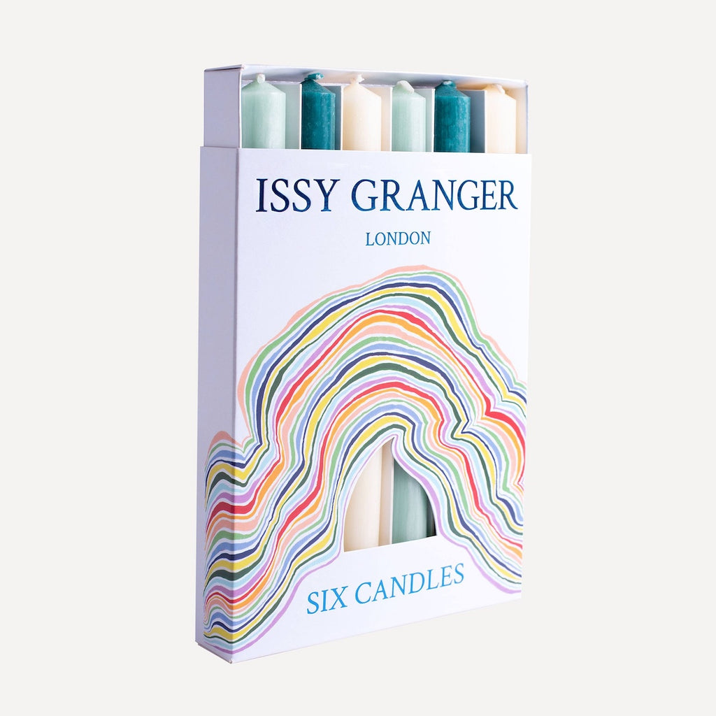 Issy Granger | Green Wax Coloured Dinner Candles 