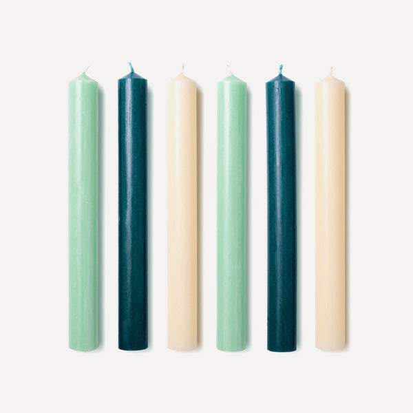 Issy Granger | Green Wax Coloured Dinner Candles 