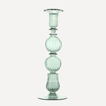 Issy Granger Green Glass Candlestick Candle Holder