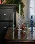 Issy Granger Green and Pink Glass Candlestick Candle Holder 