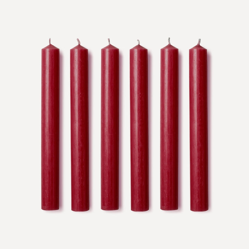 Issy Granger set of six Red Wax Dinner Candles 