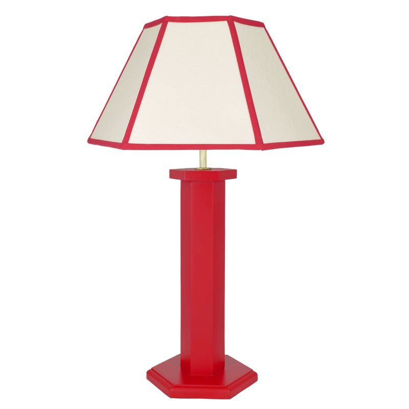 Hexagon Table Lamp - August Red