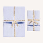 Issy Granger white linen tablecloth & napkins.