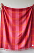 Issy Granger Striped Pink Red Merino Wool Throw Blanket