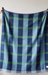 Issy Granger Striped Blue Merino Wool Throw Blanket