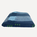 Issy Granger Striped Blue Merino Wool Throw Blanket