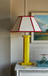 Issy Granger Yellow Wood Table Lamp hexagon lampshade hexagon lamp base